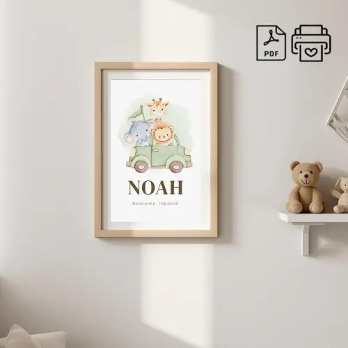 Quadro Significado do Nome Noah Safari - Arquivo Digital