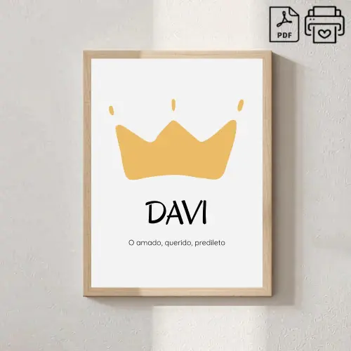 Quadro Significado do Nome Davi Coroa - Arquivo Digital