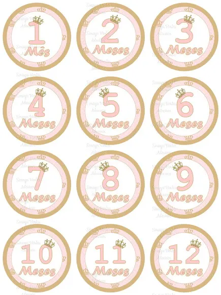 Kit de Adesivo Mêsversário Coroa Princesa