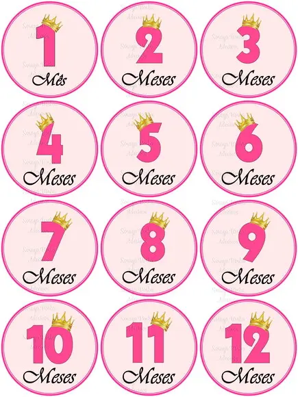 Kit de Adesivo Mêsversário Coroa Princesa