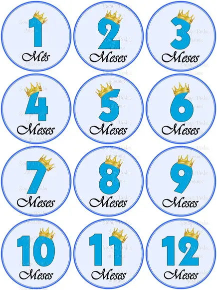 Kit de Adesivo Mêsversário Coroa Principe