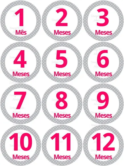 Kit de Adesivo Mesversario Menina Poá
