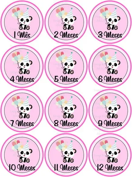 Kit de Adesivo Mêsversario Panda