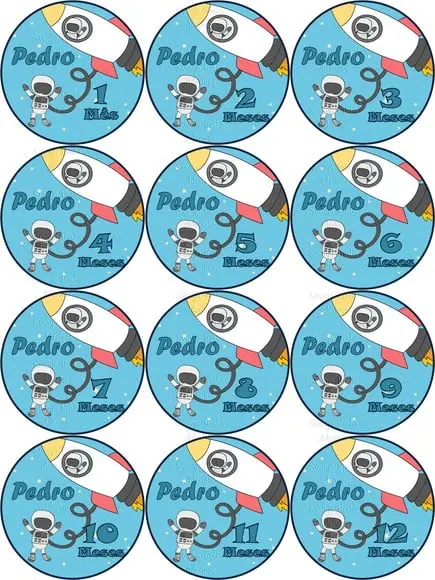 Kit de Adesivo Mesversario para Body Astronauta