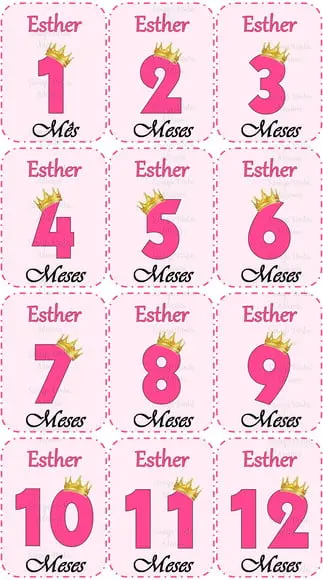 Kit de Adesivo Mêsversário Princesa Nomes