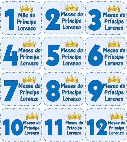 Kit de Adesivo Mêsversário Principe Nomes