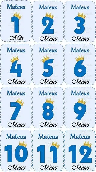 Kit de Adesivo Mêsversário Principe Nomes