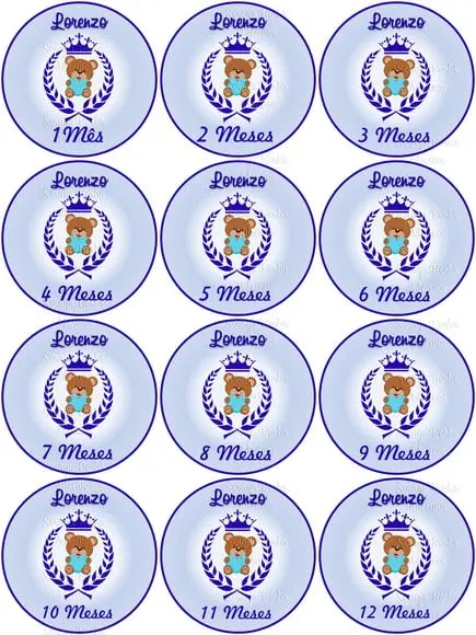 Kit de Adesivo Mêsversário Ursinho