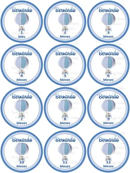 Kit de Adesivo Mêsversário Ursinho