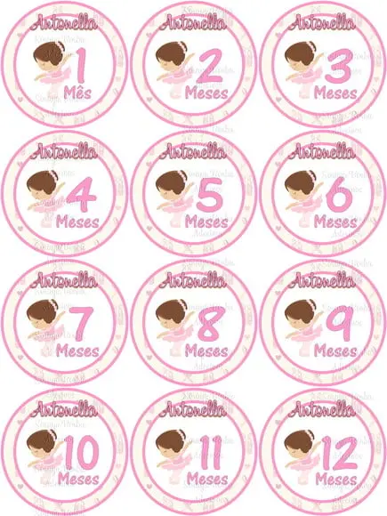 Kit de Adesivo para Body Mêsversário Bailarina