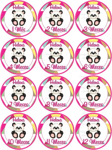 Kit de Adesivo para Body Mesversario Panda