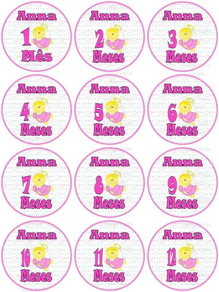 Kit Adesivo Mesversario Anjo Rosa