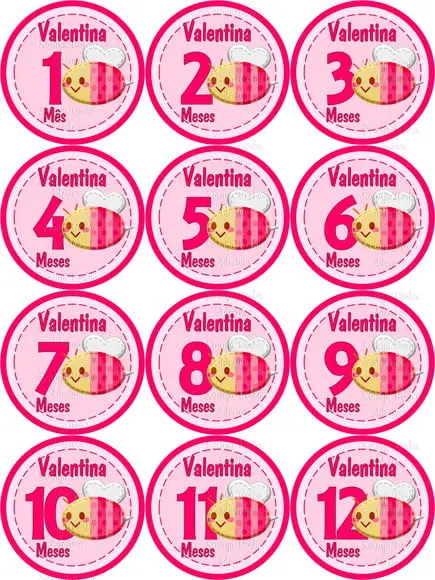Kit de Adesivo Mêsversário Abelhinha