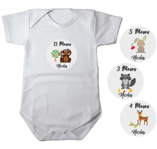 Kit de Adesivo Mêsversario Animais da Selva