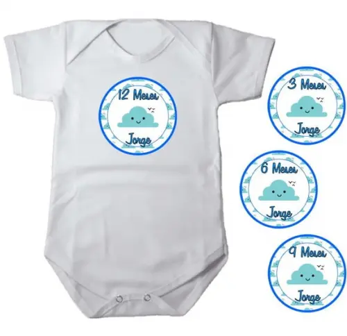 Kit de Adesivo Mêsversário Chuva Menino