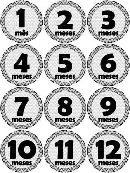 Kit de Adesivo Mesversario Cinza e Preto