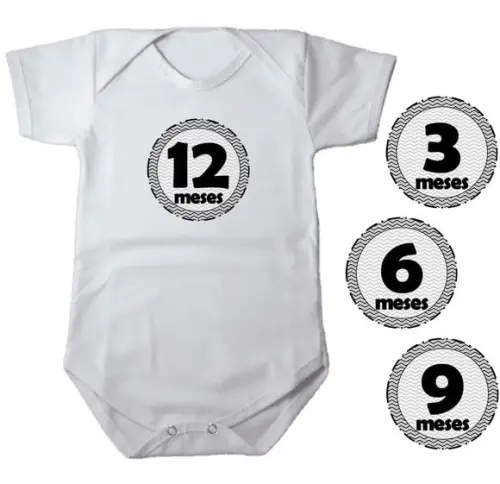 Kit de Adesivo Mesversario Cinza e Preto
