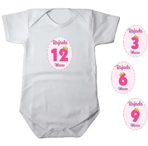 Kit de Adesivo Mêsversário Coroa Princesa Nomes