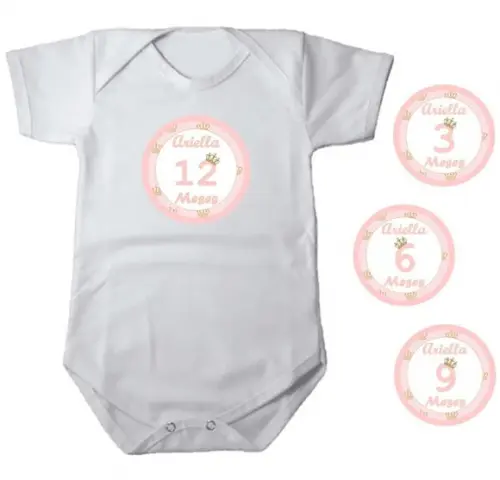 Kit de Adesivo Mêsversário Coroa Princesa Nomes