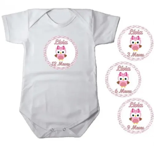 Kit de Adesivo Mêsversario Corujinha