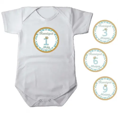 Kit de Adesivo Mêsversário Coroa Principe Nomes