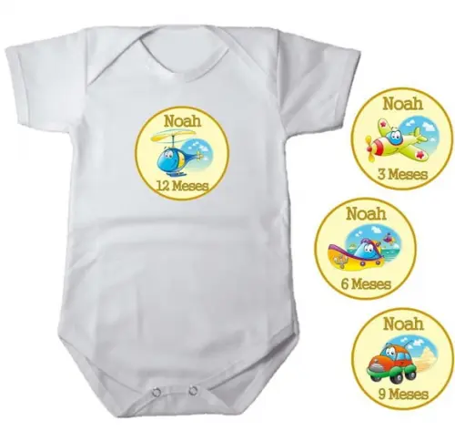 Kit de Adesivo Mêsversário Meios de Transporte