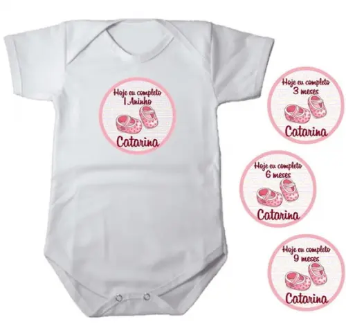 Kit de Adesivo Mêsversário Sapatinho Nomes