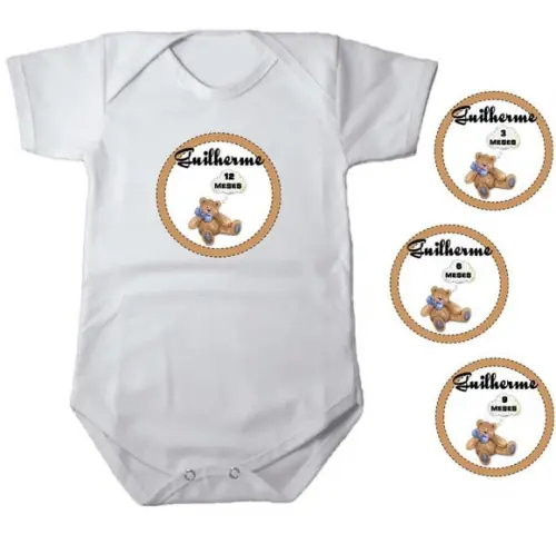 Kit de Adesivo Mêsversário Ursinho