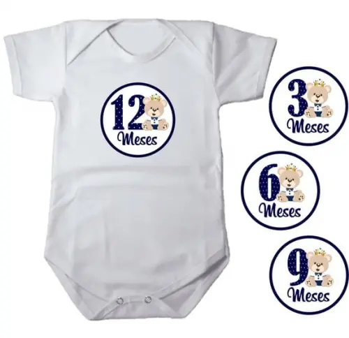 Kit de Adesivo Mêsversário Ursinho Príncipe