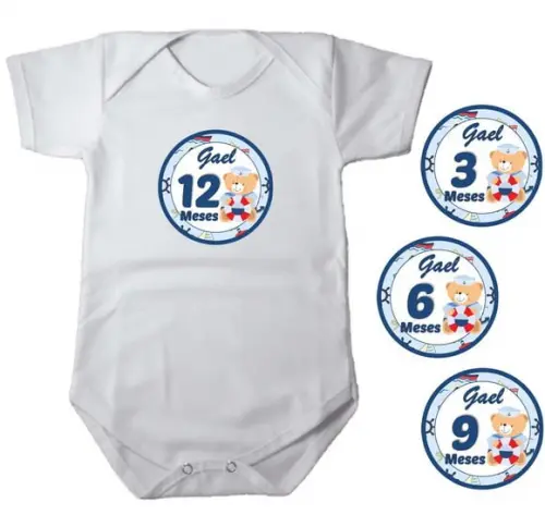 Kit de Adesivo Mêsversário Ursinho Marinheiro