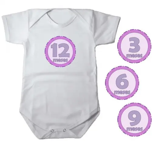 Kit de Adesivo para Body Mesversario Lilás e Pink