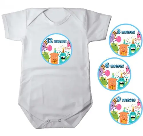 Kit de Adesivo para Body Mesversario Monstrinhos