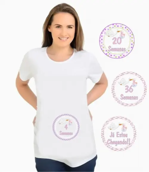 Kit de Adesivos Acompanhamento Semanal da Gravidez