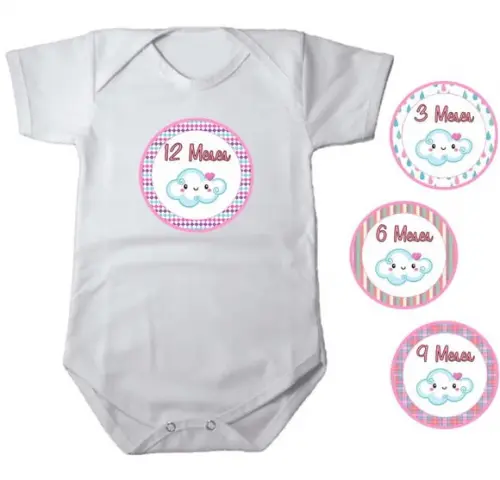 Kit Mêsversário Adesivo para Body Chuva de Benção