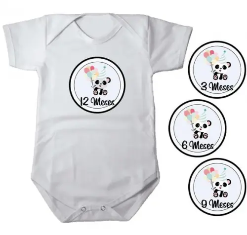 Kit Mêsversario para Body Adesivo Panda sem Nome