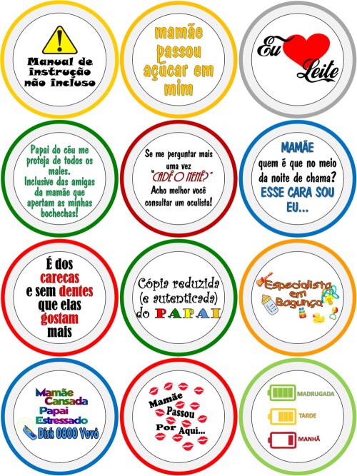 Kit de Adesivo Frases Divertidas para Body - Menino