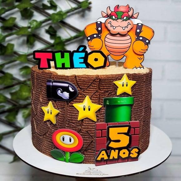 Topo de Bolo Super Mario - Bowser