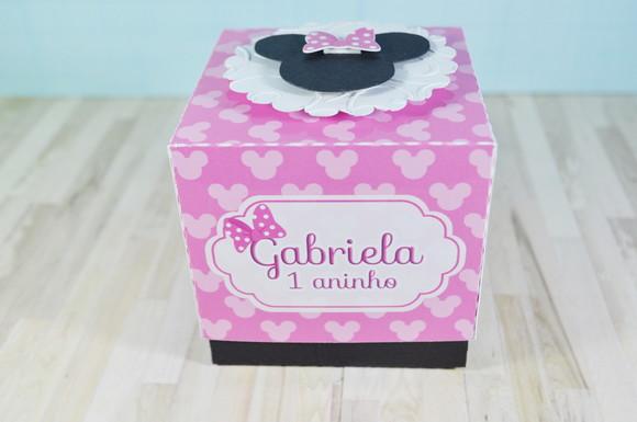 Caixa Lembrancinha Minnie Rosa