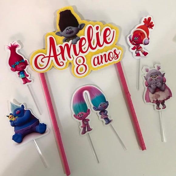 Topo de Bolo Trolls