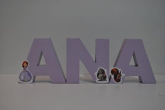 Letras 3d Princesinha Sofia