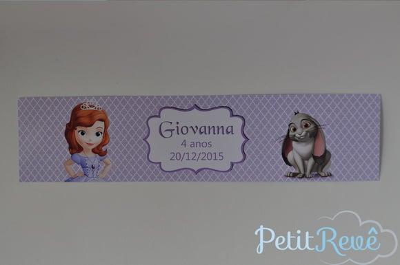 Rótulo Água Princesinha Sofia