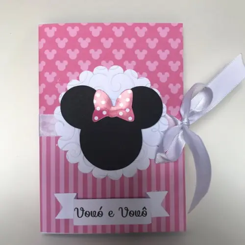 Convite 3d Minnie Rosa