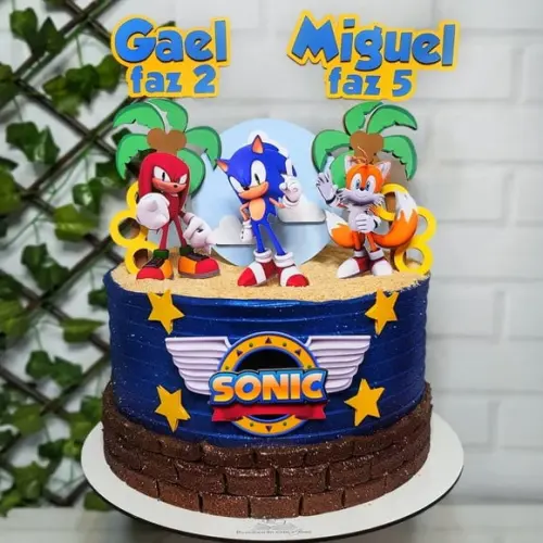 Topo de Bolo Sonic