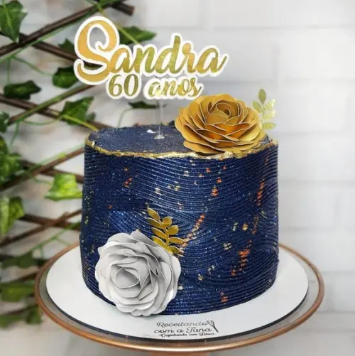 Topo de Bolo Adulto Feminino Flores