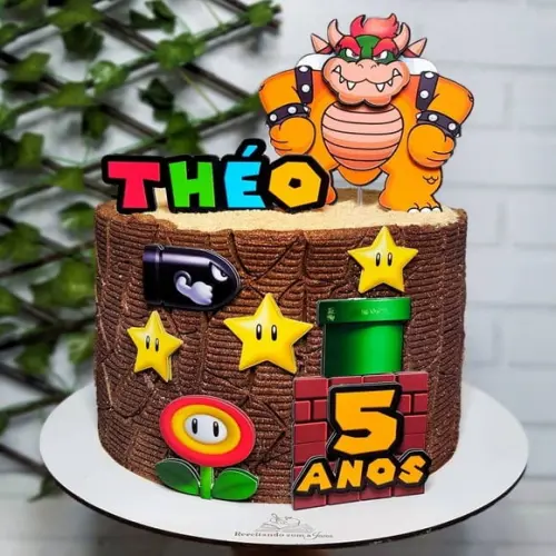 Topo de Bolo Super Mario - Bowser