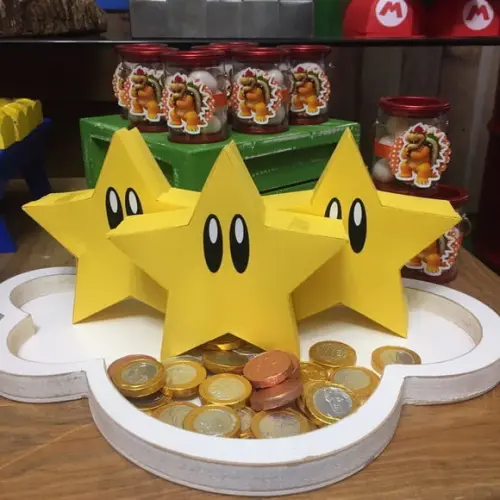 Caixa Estrela Super Mario Tamanho G