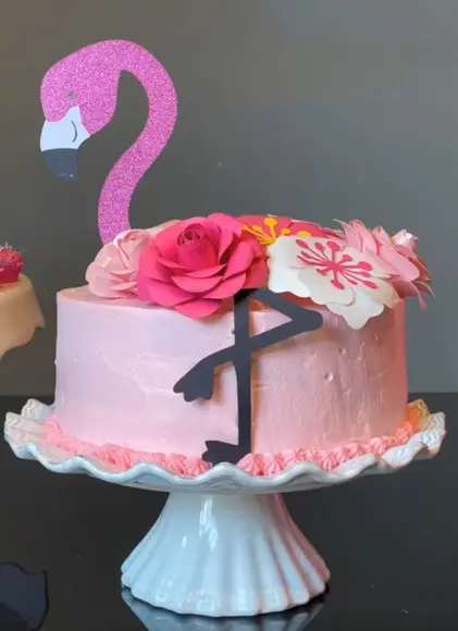Topo de Bolo Flamingo
