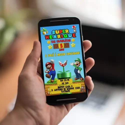 Convite Digital Super Mario