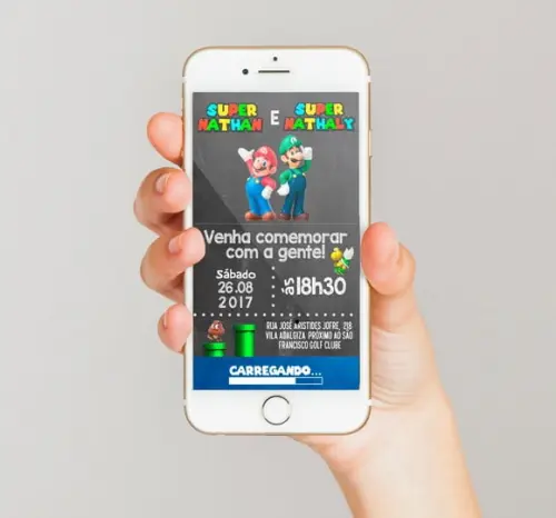 Convite Digital Super Mario