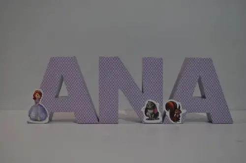 Letras 3d Princesinha Sofia
